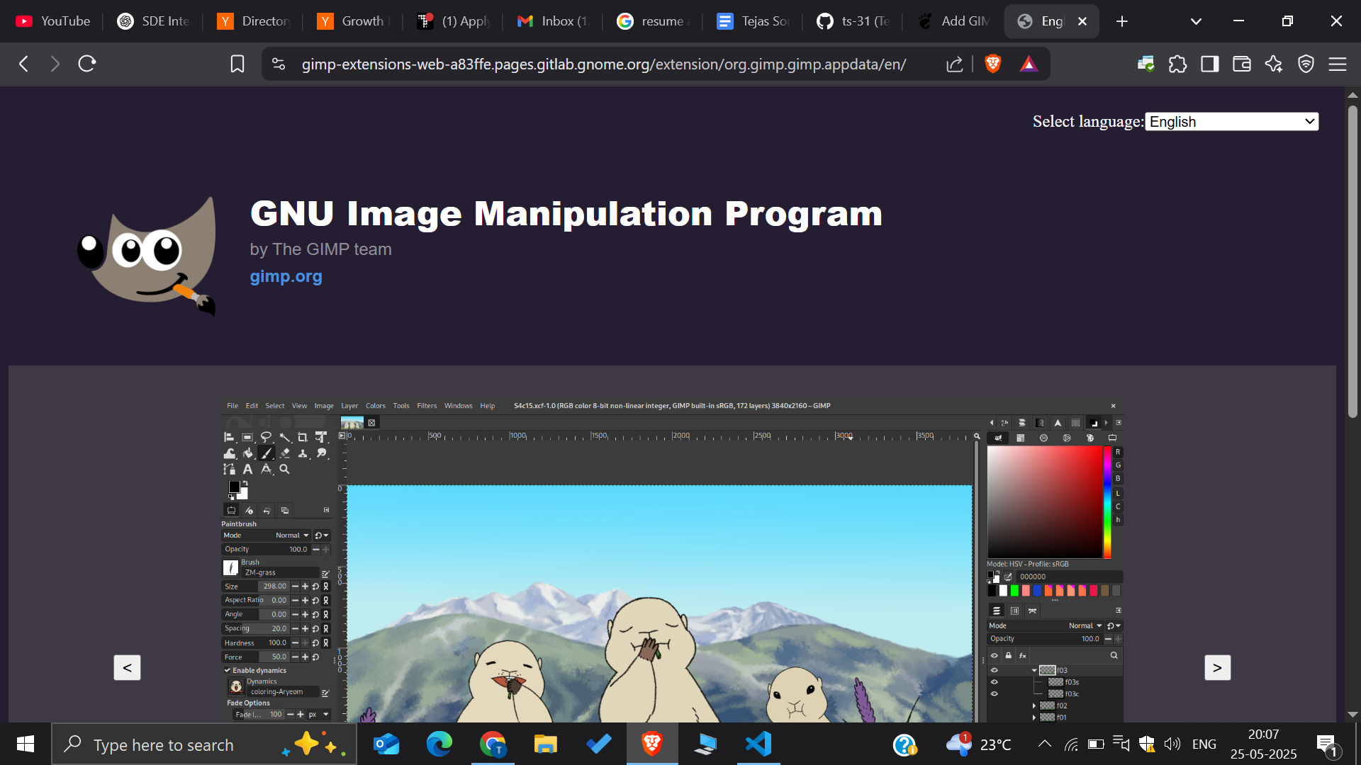 GIMP Ext site Generator